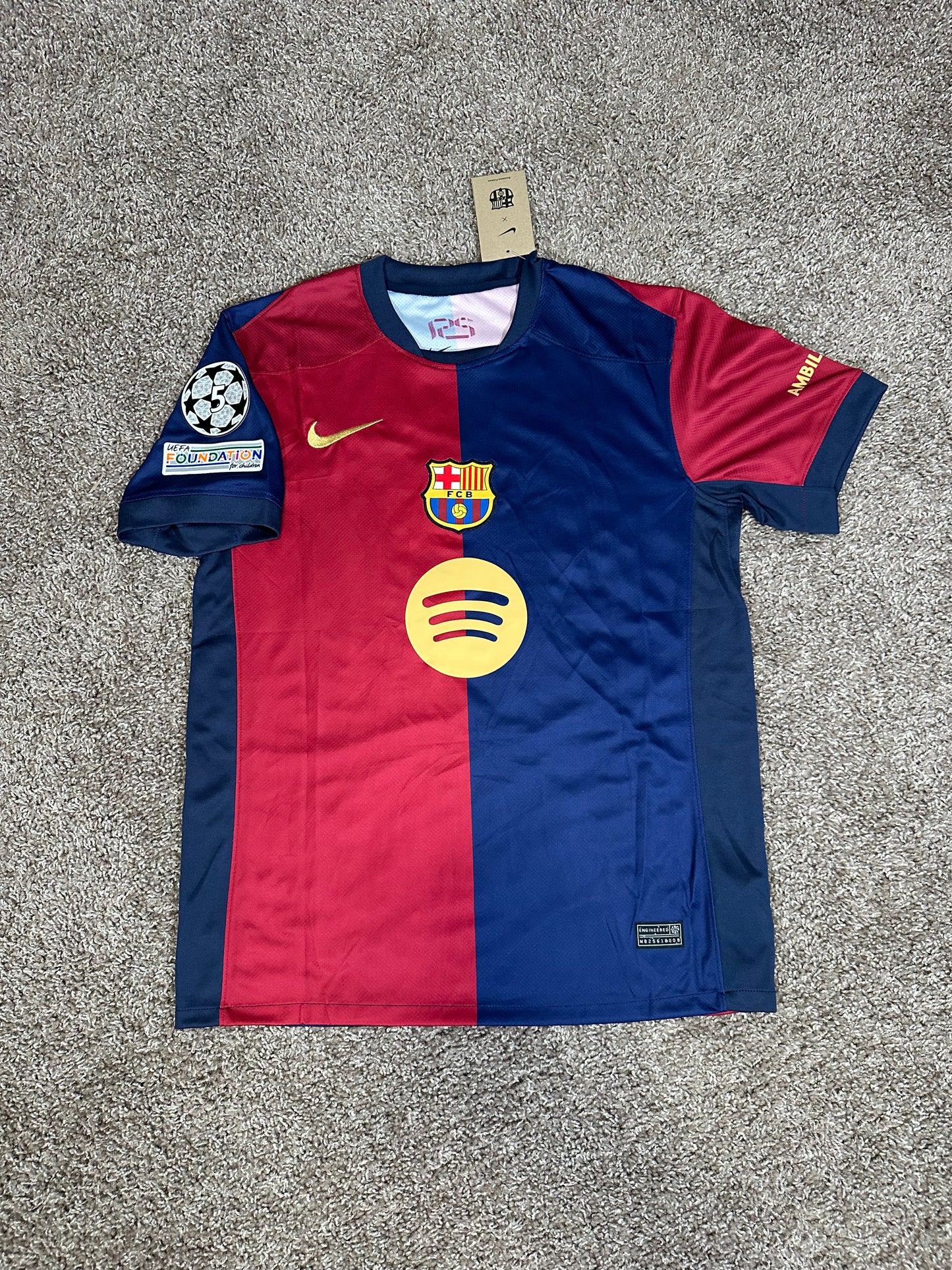 Barcelona Lamine Yamal #19 Home Soccer Jersey 2024/25 Men Size Red Blue Shirt