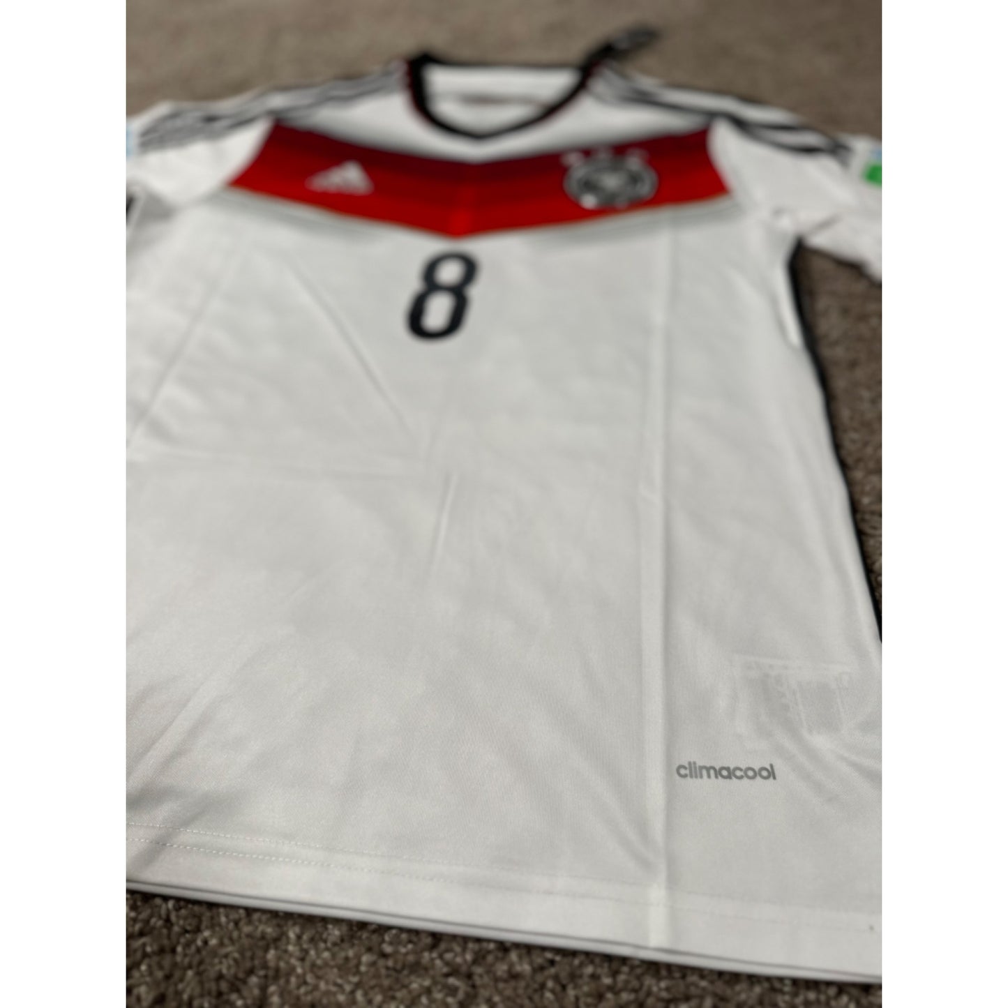 Germany Mezut Ozil #8 Retro Soccer Jersey FWC 2014 Home White Men Shirt Size