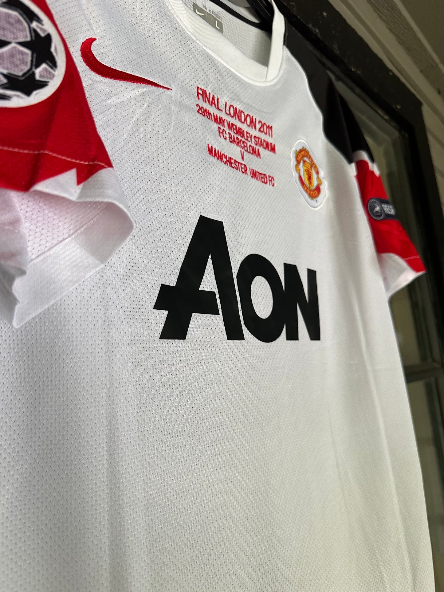 Manchester United 2011 Final UCL Wayne Rooney #10 Soccer Jersey White Men Size