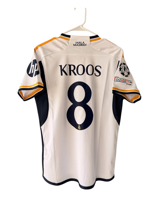 Real Madrid Final 2024 Toni Kroos #8 Home White Soccer Jersey Men Shirt Size