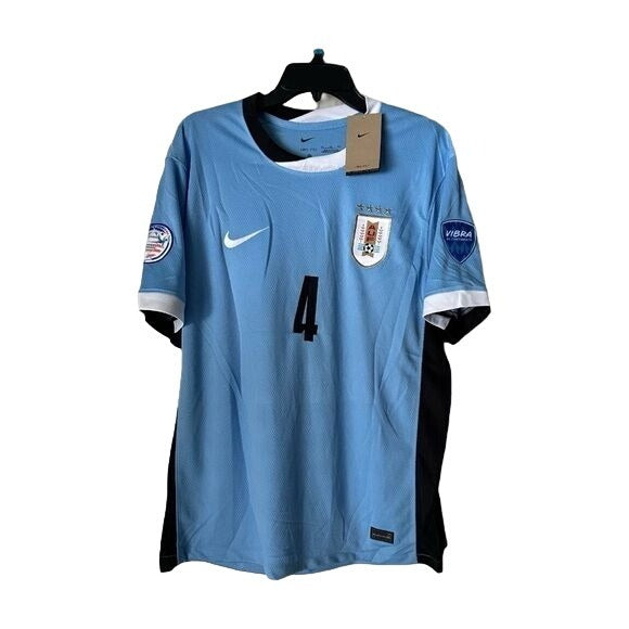 Uruguay Ronald Araujo #4 America Cup 2024 Soccer Jersey Home blue Men Size