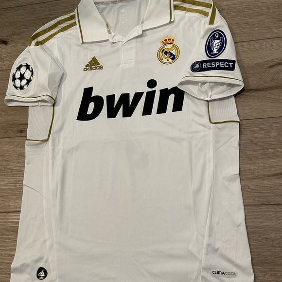 Real Madrid No Name Soccer Jersey 2012 Home Champions White Gold Men Size