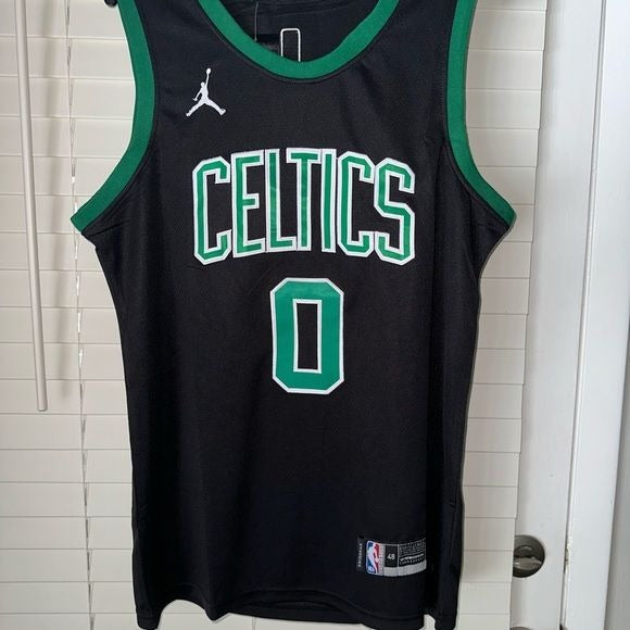 Jayson Tatum Basketball Jersey White Green Boston Celtics Men Size Pluss