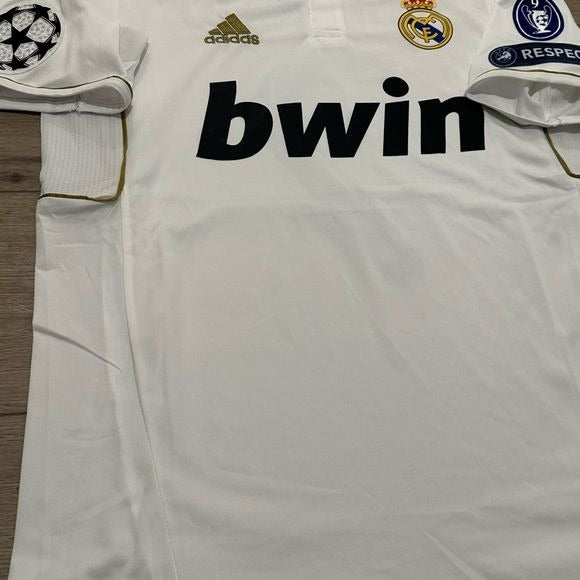 Real Madrid No Name Soccer Jersey 2012 Home Champions White Gold Men Size