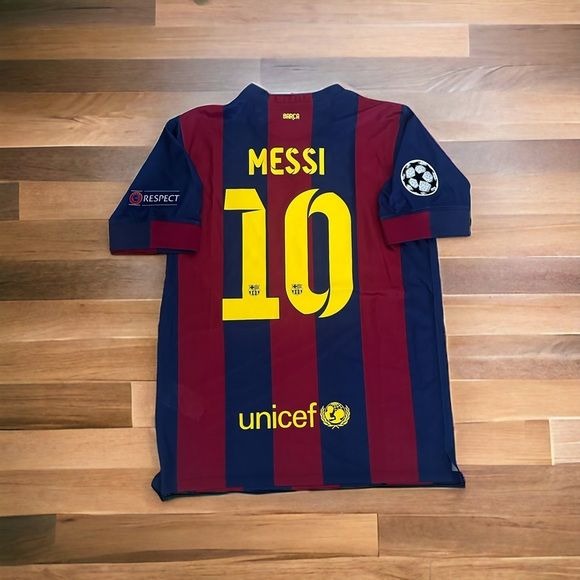 Barcelona Soccer Jersey Lionel Messi 2015 Home Final UCL Regular size Men Shirt