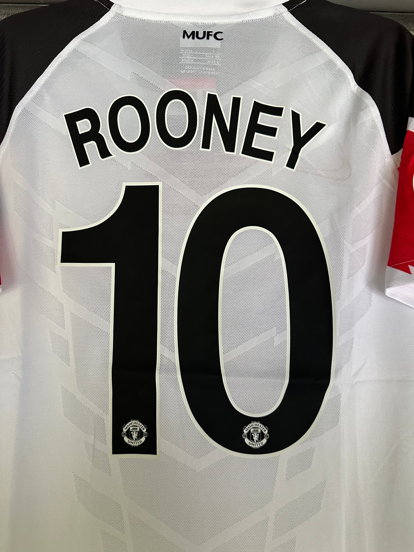 Manchester United 2011 Final UCL Wayne Rooney #10 Soccer Jersey White Men Size