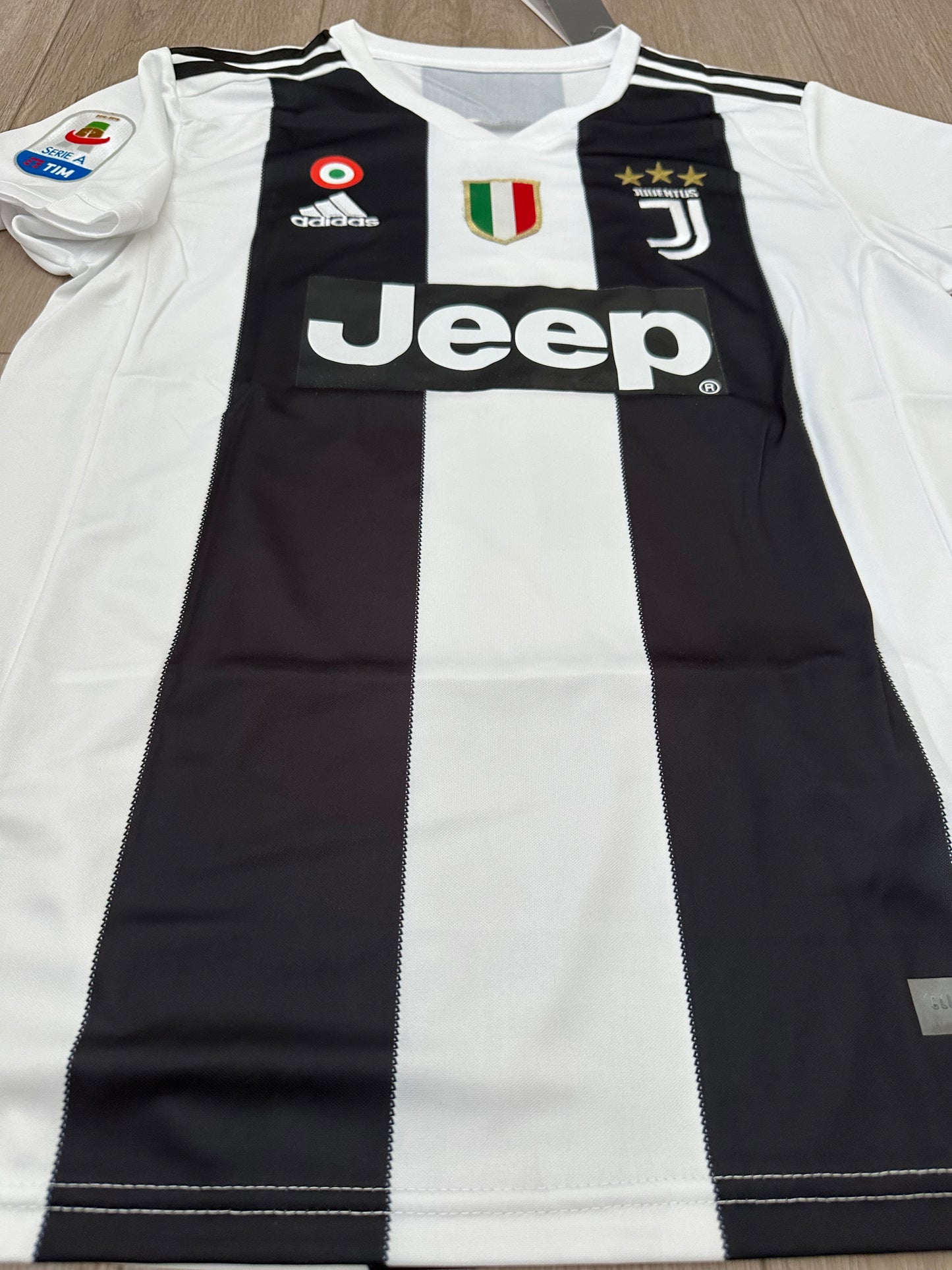 Ronaldo CR7 Soccer Jersey Retro 18/19 Juventus Home Black White Shirt #7 Men