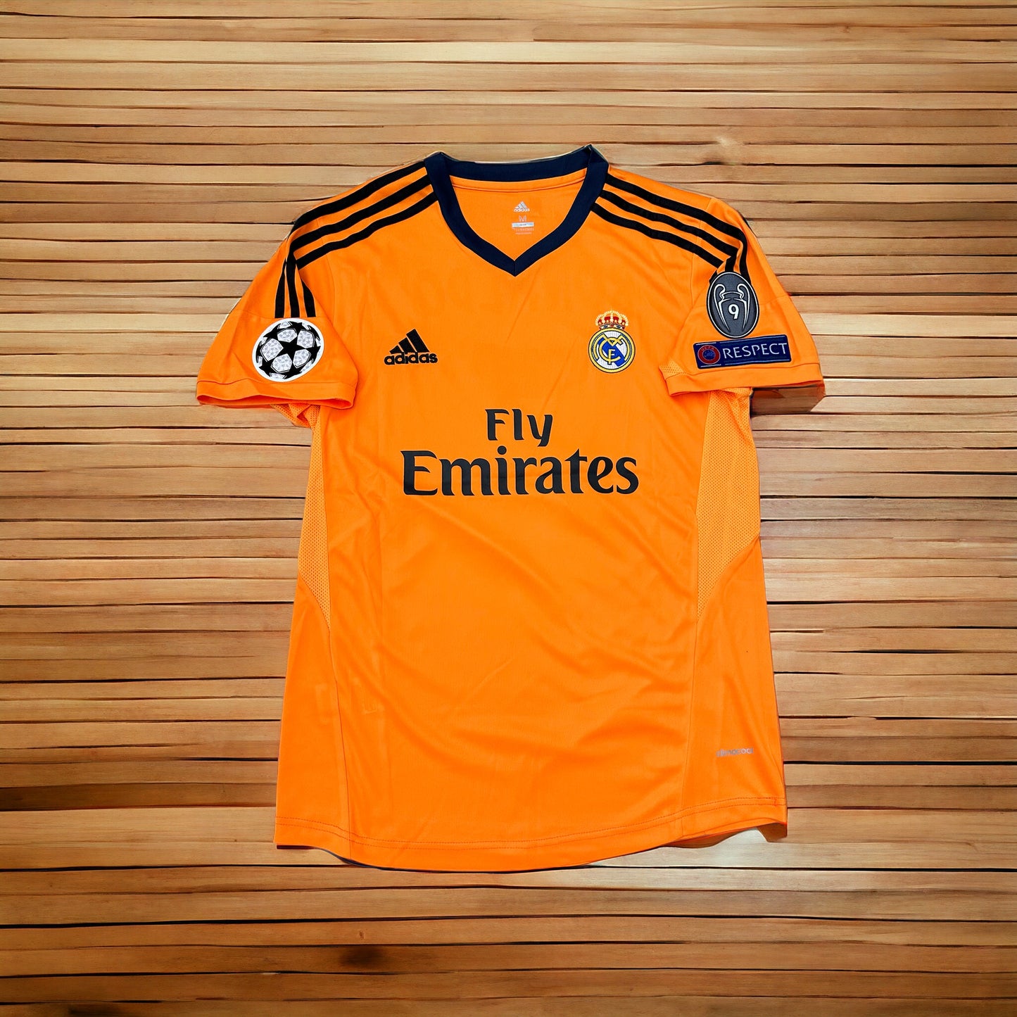 Real Madrid 13/14 Cristiano Ronaldo UCL Retro Orange Third Jersey Men’s Size