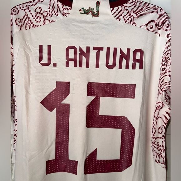 Mexico Uriel Antuna #15 Soccer Jersey 2022 Beige Away Team Men Size Shirt