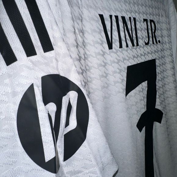 Real Madrid Vinicius Jr #7 2024/25 Home White UCL Soccer Jersey Men Size Shirt