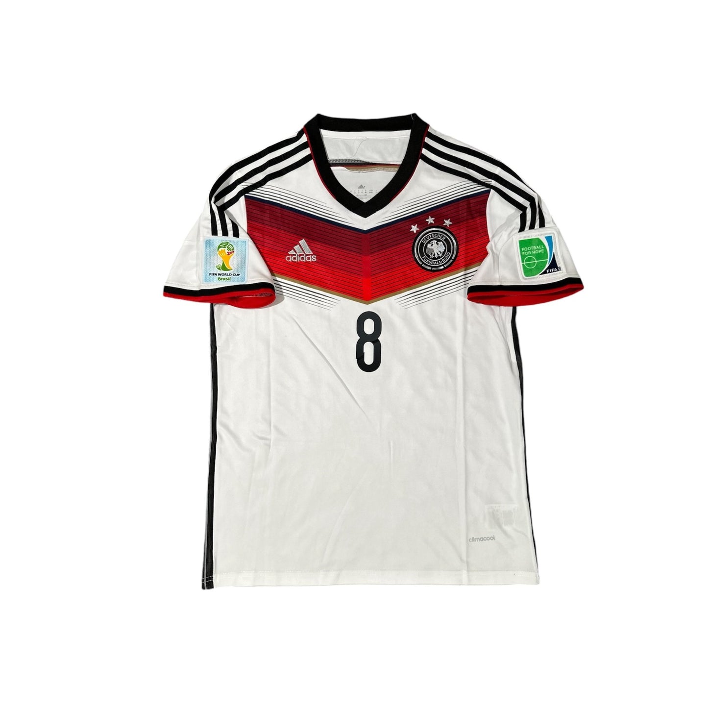 Germany Mezut Ozil #8 Retro Soccer Jersey FWC 2014 Home White Men Shirt Size