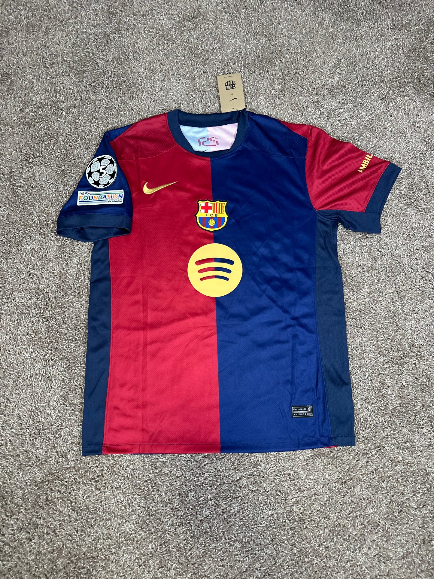 Barcelona Lamine Yamal #19 Home Soccer Jersey 2024/25 Men Size Red Blue Shirt