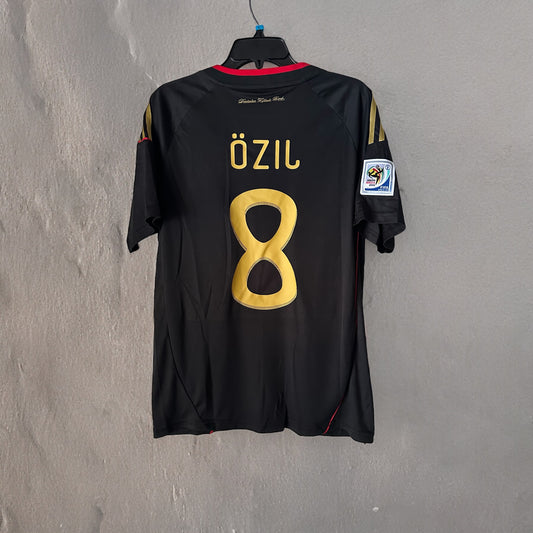 Germany Mesut Ozil #8 Retro Soccer Jersey Away Black FWC 2010 Men Size Shirt
