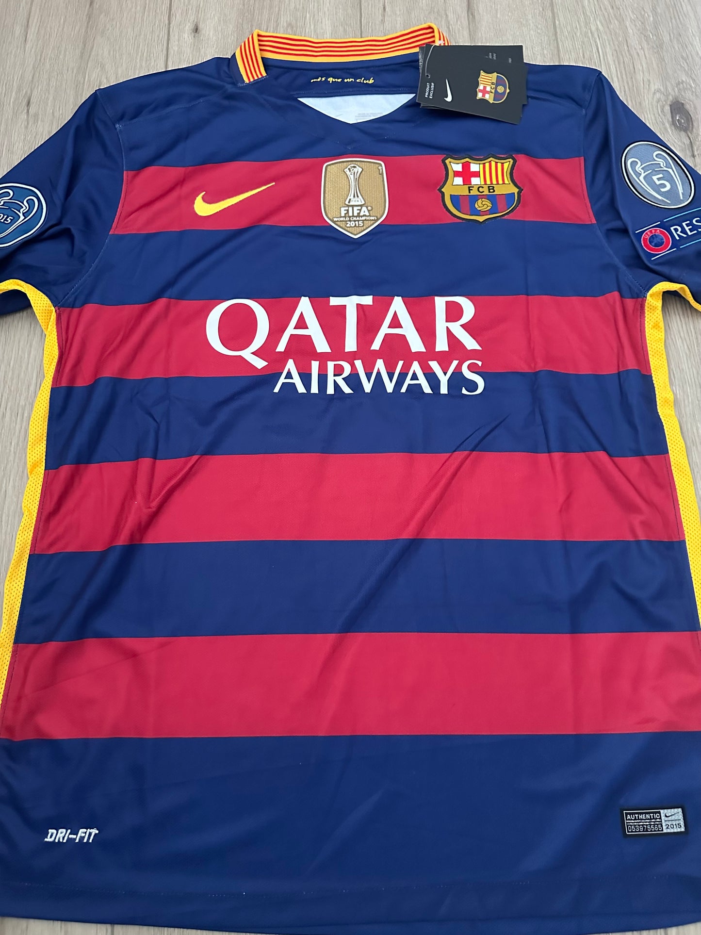 Neymar Jr Barcelona Soccer Jersey 2016 Home Champions Regular Men’s size Shirt