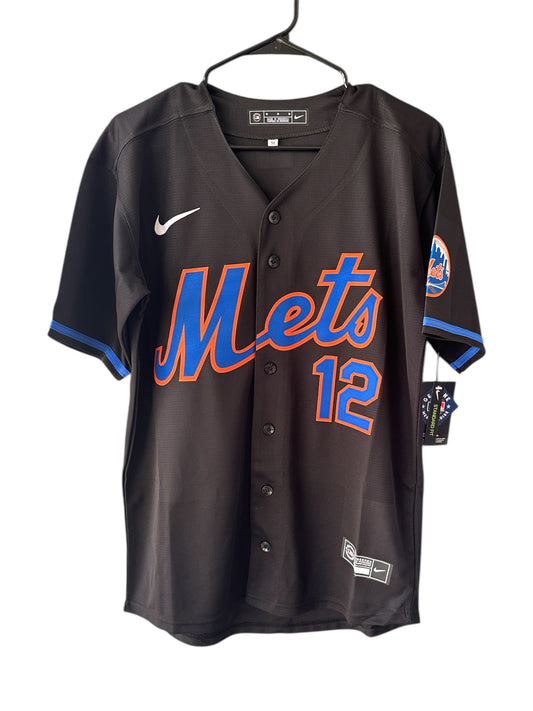 New York Mets Francisco Lindor Baseball Jersey Black Men Size