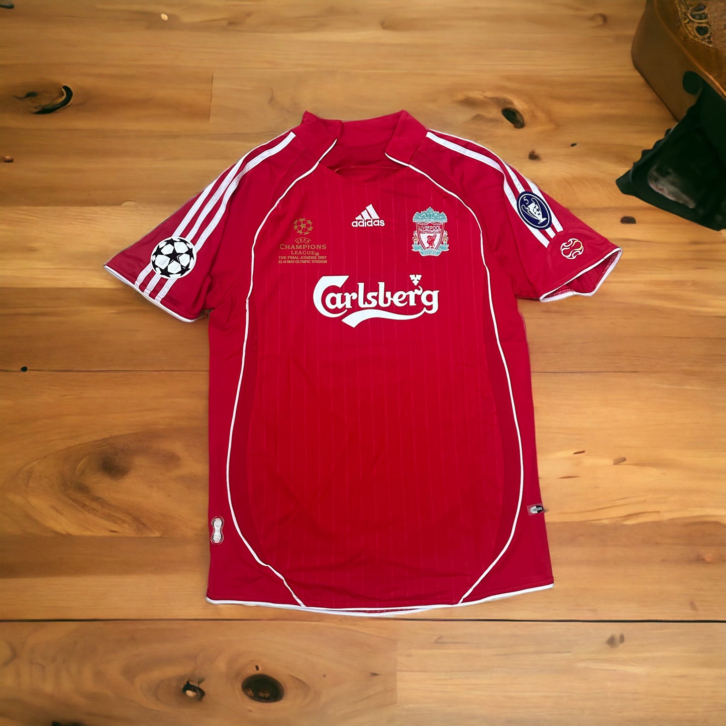 Liverpool Steven Gerrard #8 Retro Soccer Jersey UCL Final’s 2007 Red Men Size