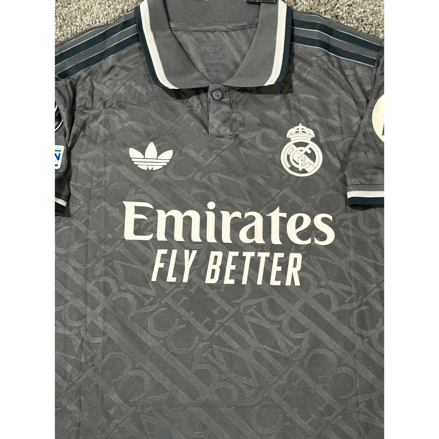 Real Madrid Kylian Mbappe #9 Soccer Jersey Gray Away 2004/25 Men Shirt Size