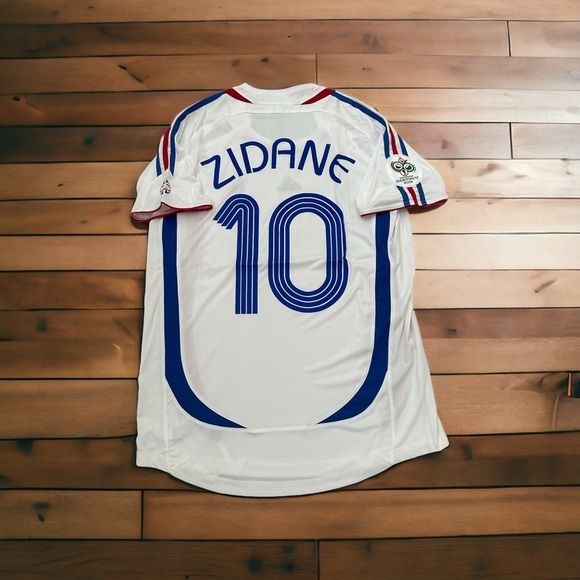 France Zinedine Zidane Retro Soccer Jersey #10 white FWC 2006 Final Shirt Men