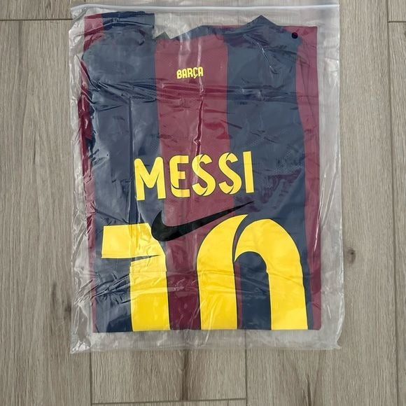 Barcelona Soccer Jersey Lionel Messi 2015 Home Final UCL Regular size Men Shirt