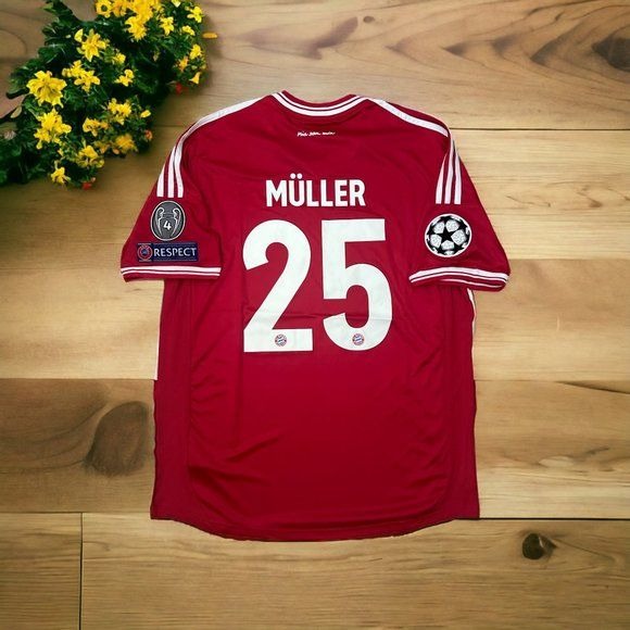 Bayern Munich Thomas Muller Red #25 Soccer Jersey Final 2013 UCL Men Regular