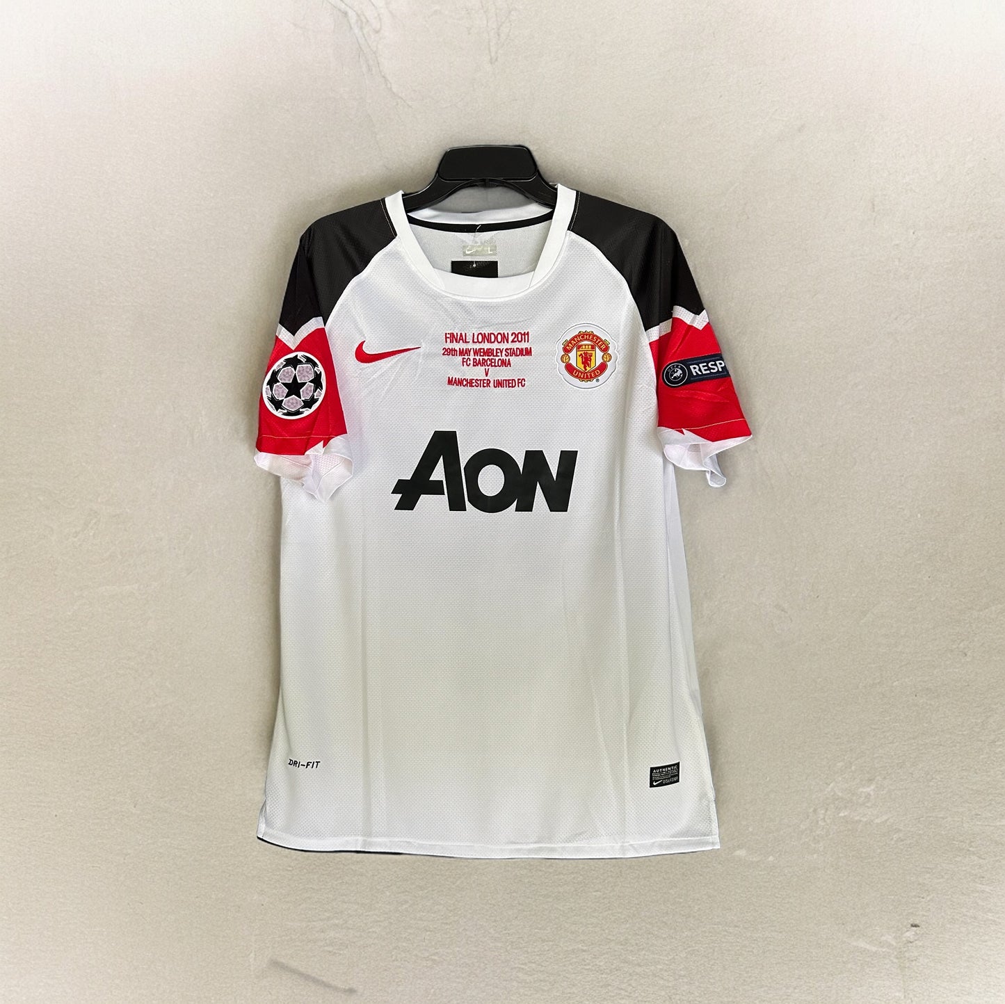 Manchester United 2011 Final UCL Wayne Rooney #10 Soccer Jersey White Men Size