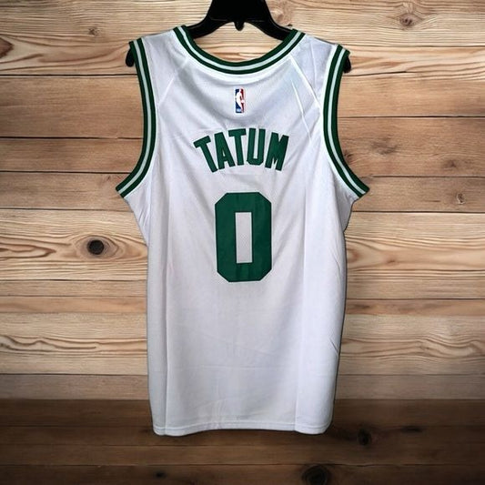 Jayson Tatum Basketball Jersey White Green Boston Celtics Men Size Pluss