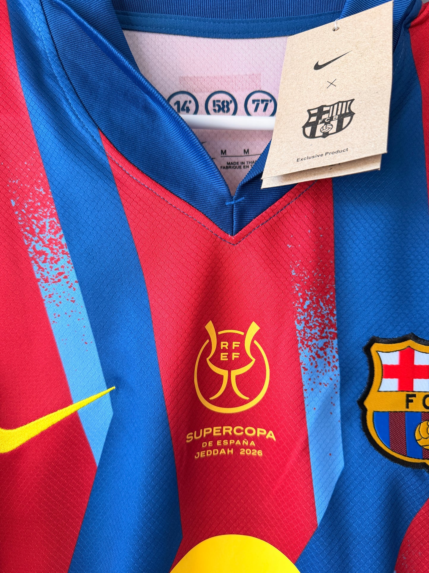 Barcelona 2026 Super Cup Final Soccer Jersey – Raphinha #11 – Men’s