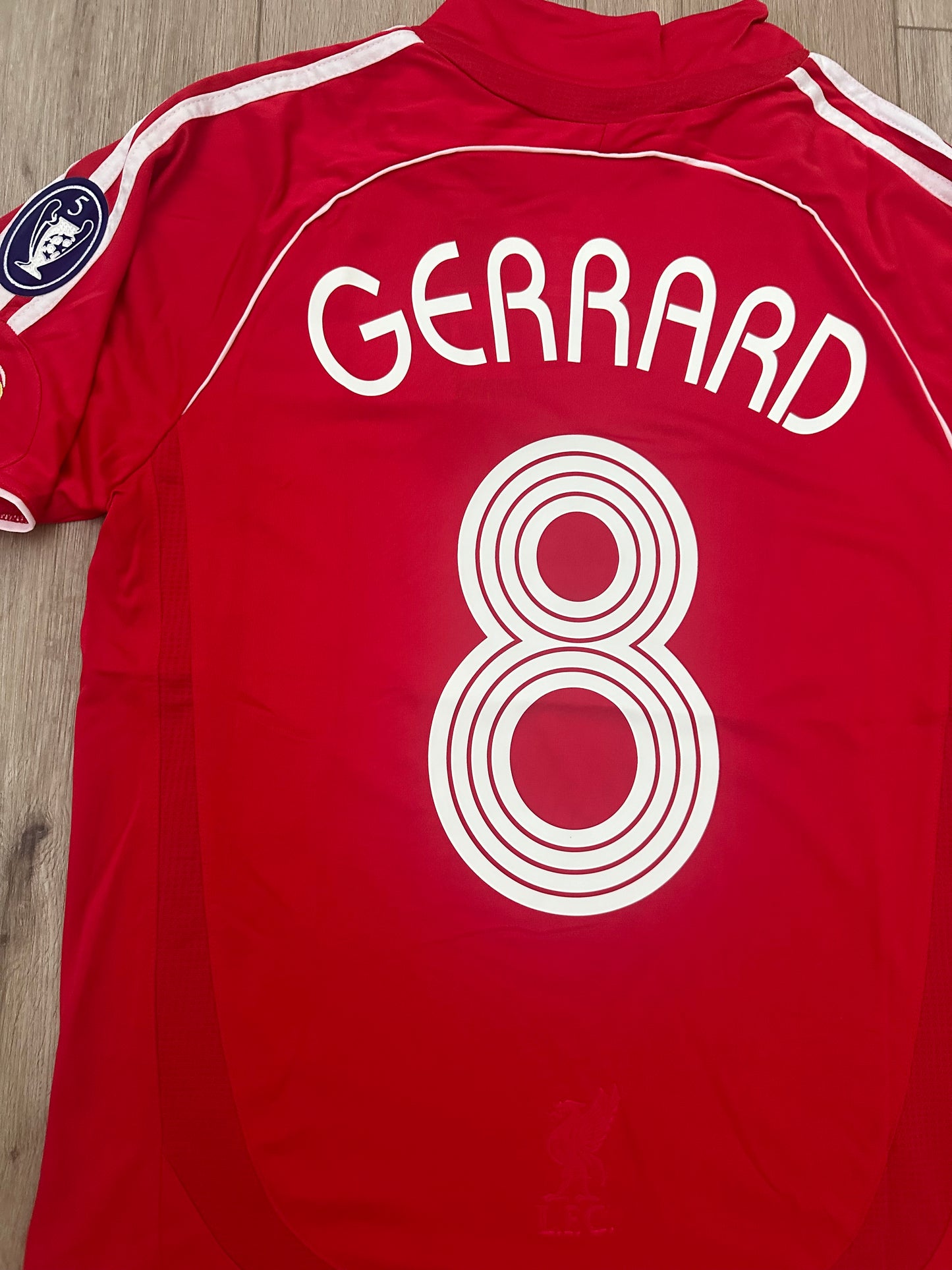 Liverpool Steven Gerrard #8 Retro Soccer Jersey UCL Final’s 2007 Red Men Size