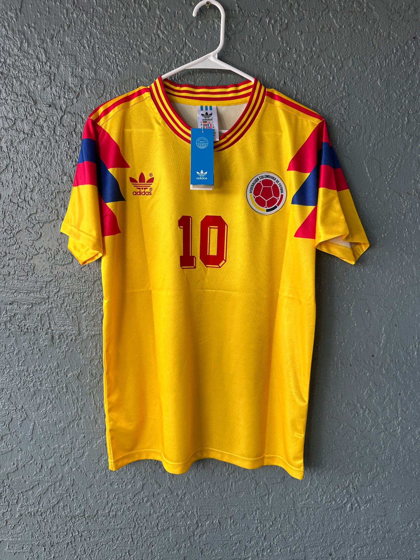Colombia Carlos Valderrama Retro Soccer Jersey Yellow 1990 FWC Men Size