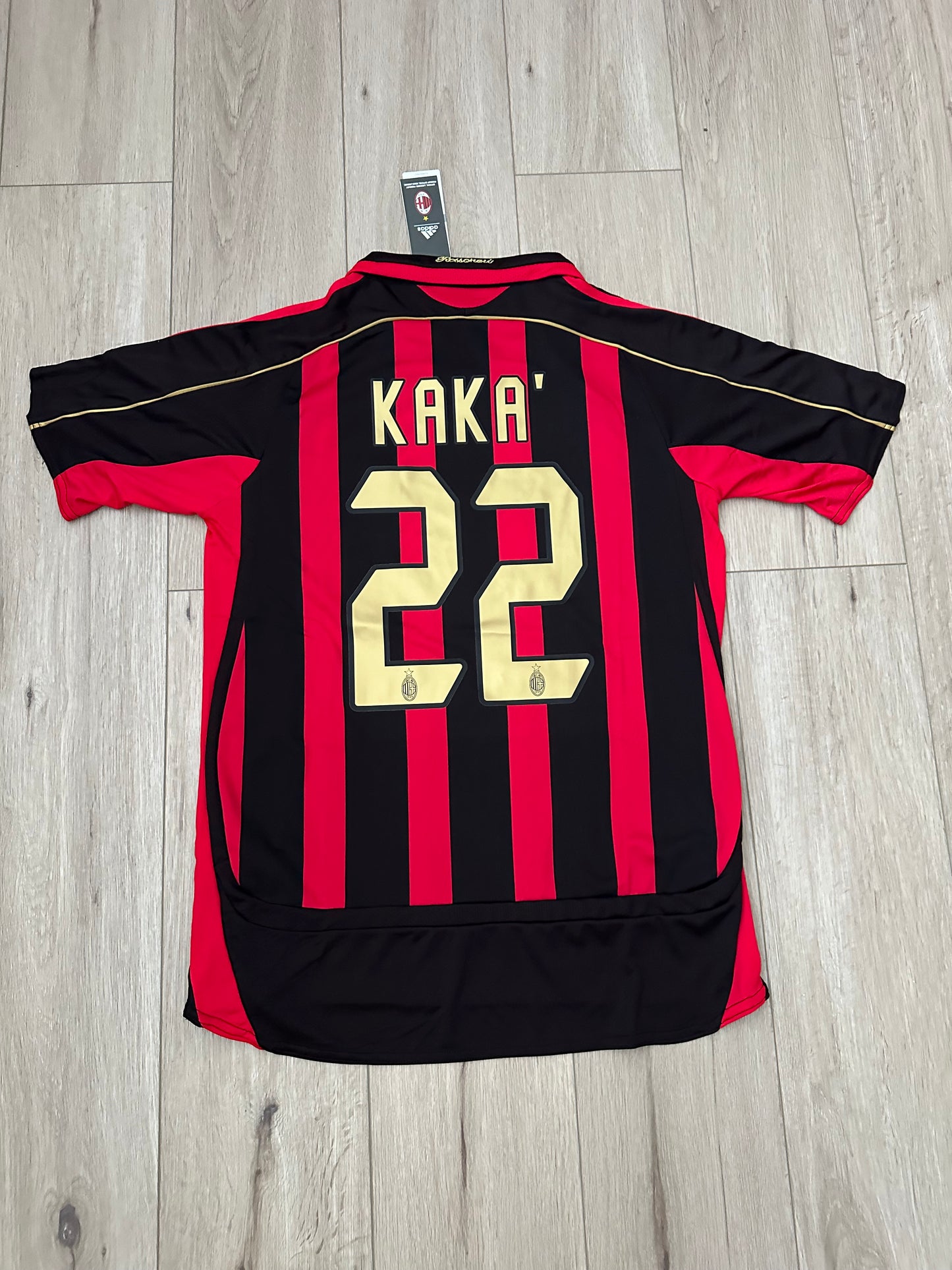 Milan Kaka 22 Retro 06-07 Home Soccer Jersey Home Red Black Men size Shirt Team