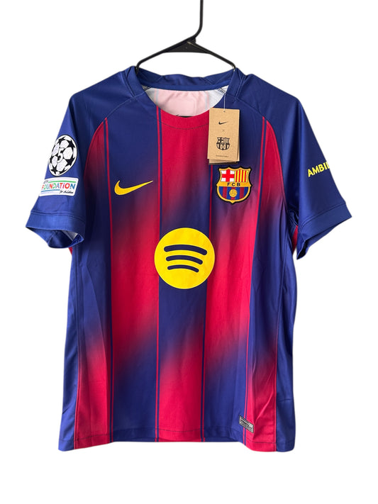 Barcelona Raphinha #11 Home Soccer Jersey 2025/26 Men Size Red Blue Shirt