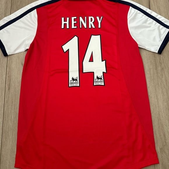 Soccer Jersey Henry 14 Red Home Arsenal Fan Men true Size Retro 2000/01 Men Size