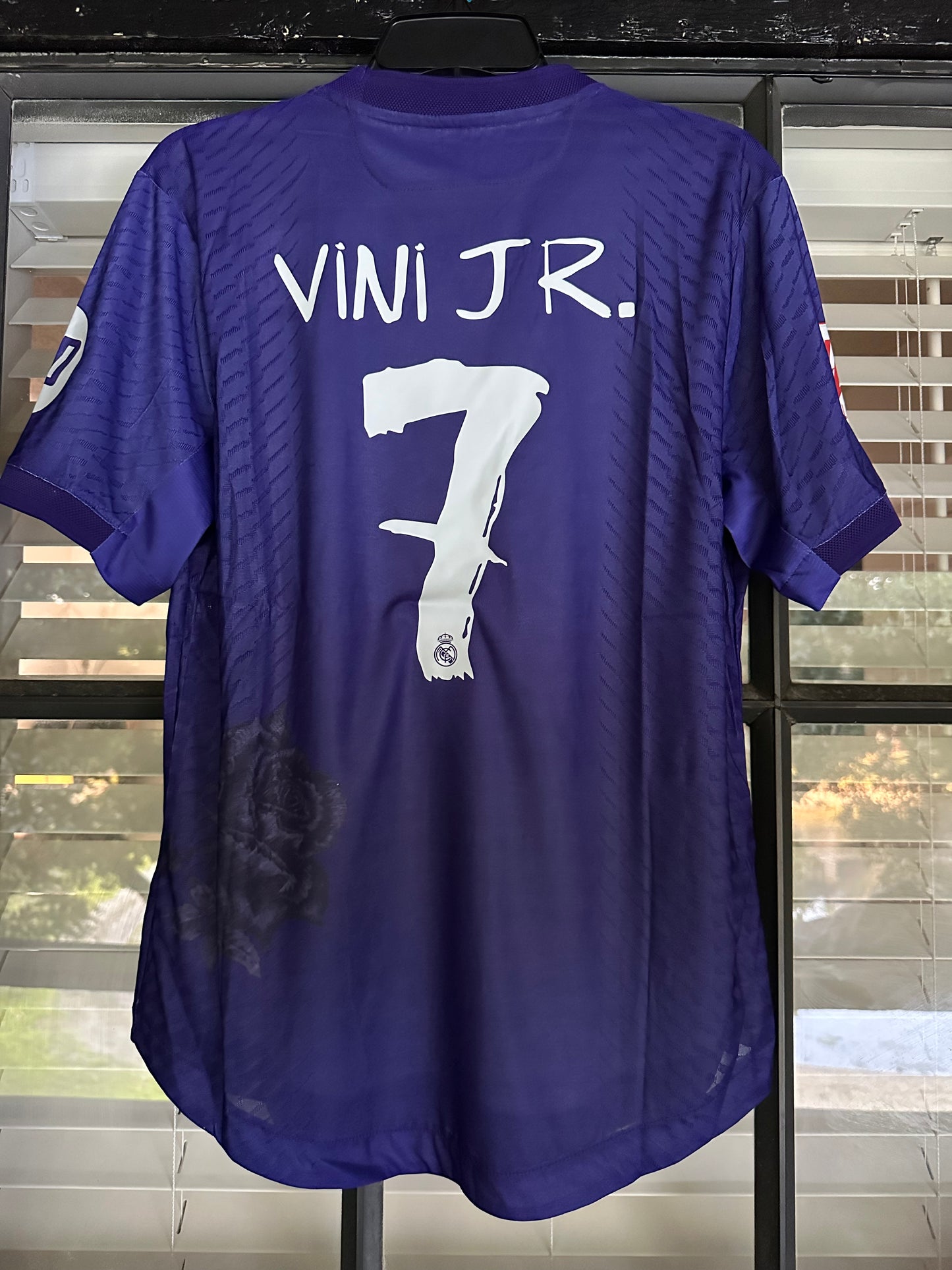 Real Madrid Vini Jr #7 Soccer Jersey 23/24 Purple Men Shirt Size Football Player