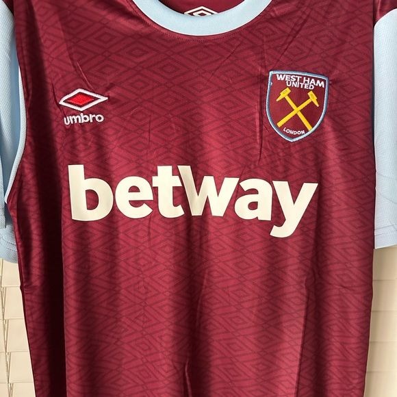 West Ham No Name Home Red Soccer Jersey 2024/25 League Men Size Shirt Football