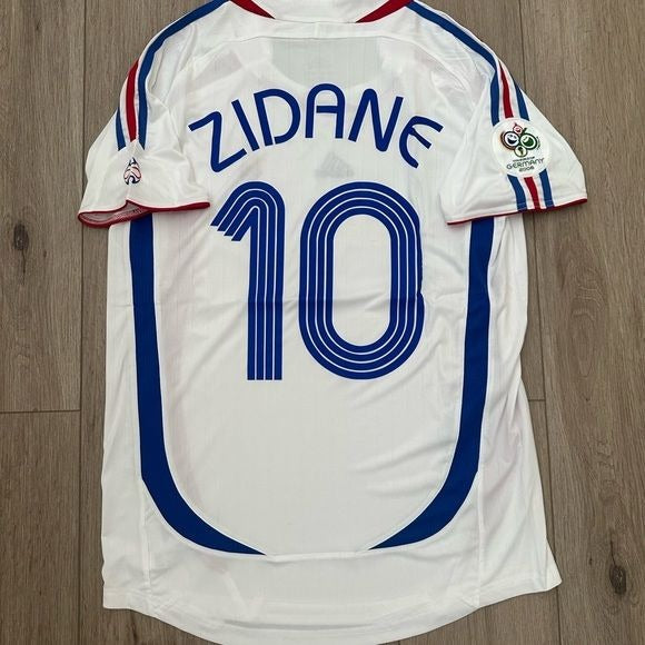 France Zinedine Zidane Retro Soccer Jersey #10 white FWC 2006 Final Shirt Men