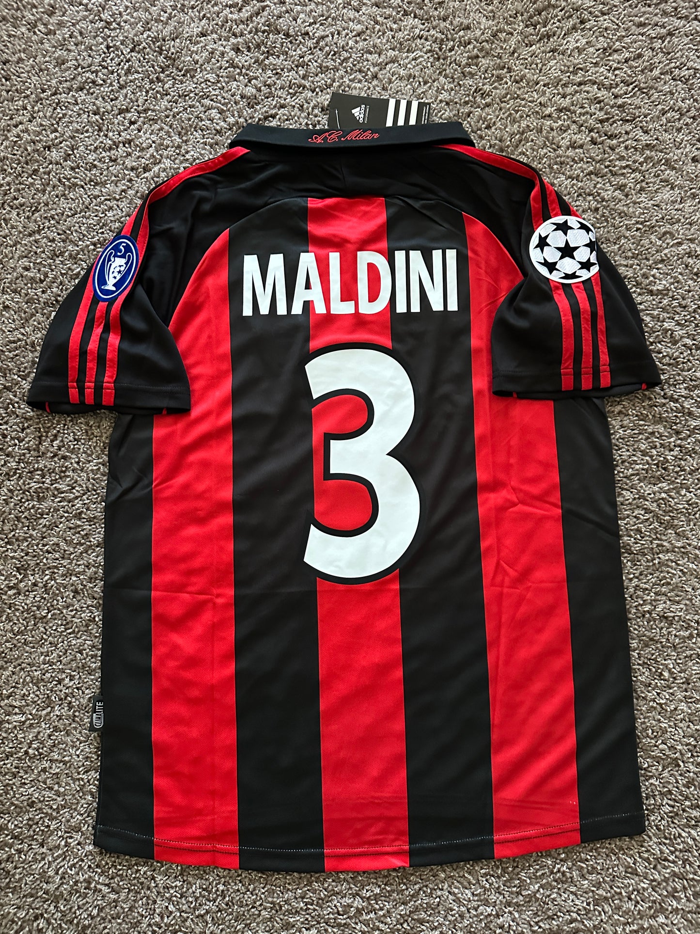 AC Milan 2000/01 Soccer Jersey Paolo Maldini Retro Men Size