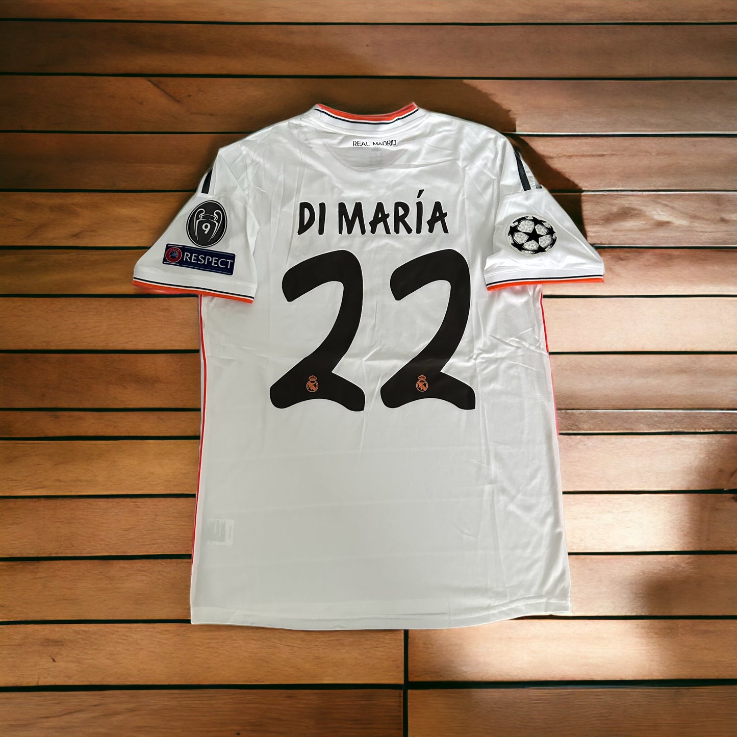 Real Madrid Angel Di Maria #11 2014 Retro Soccer Jersey UCL Finals #22 Home Men