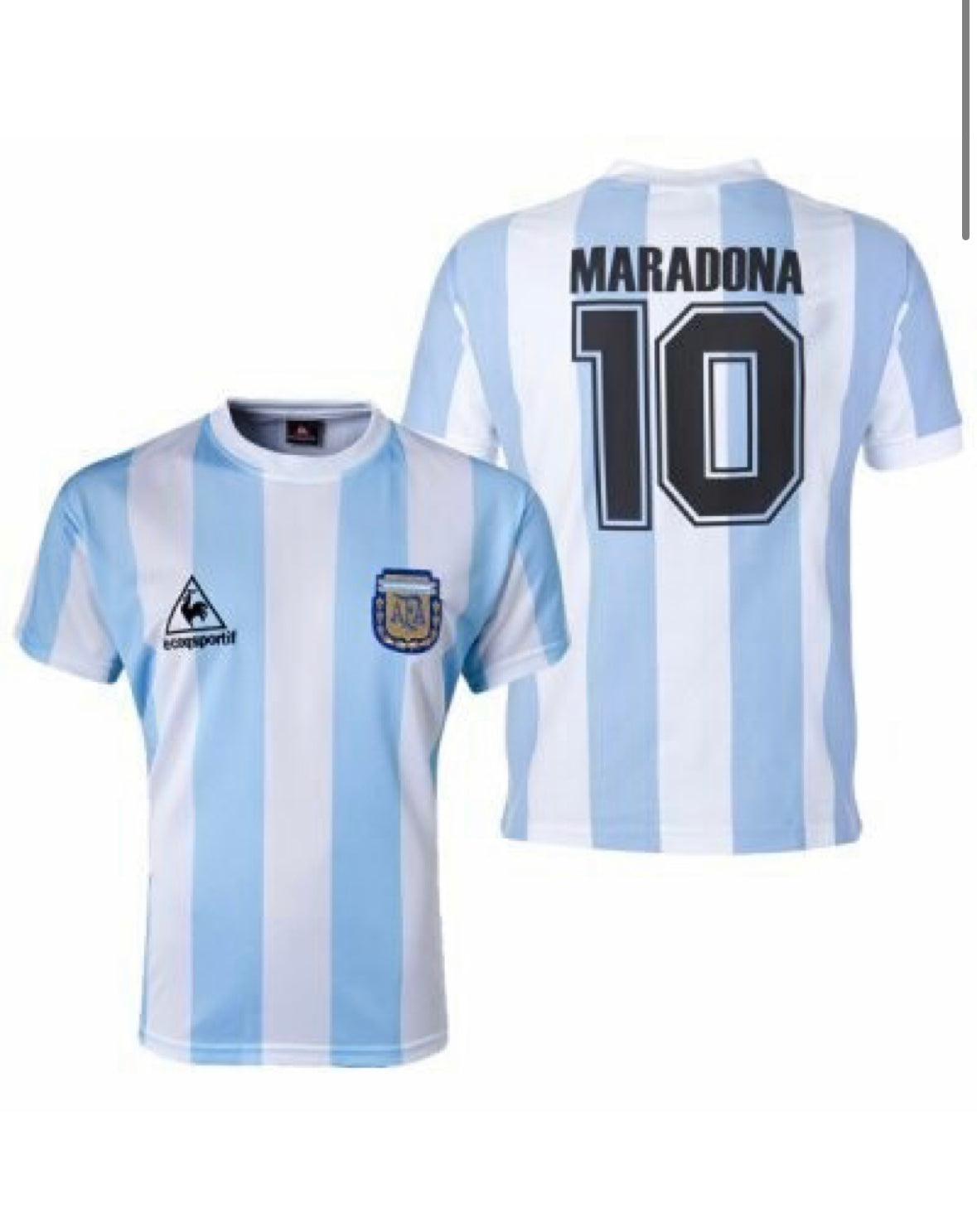 Diego Maradona Soccer Jersey Retro 1986 Home Blue size Men Shirt