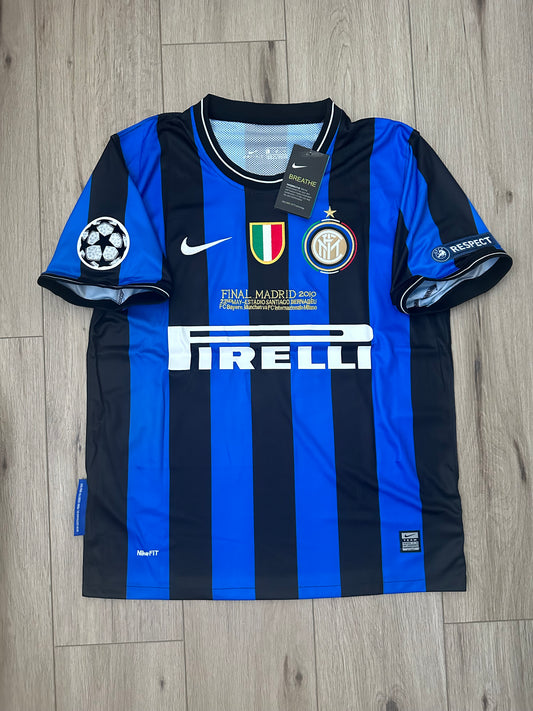 Inter Milan 09/10 Final UCL Diego Milito #22 Home Nerazzurr Retro Soccer Jersey