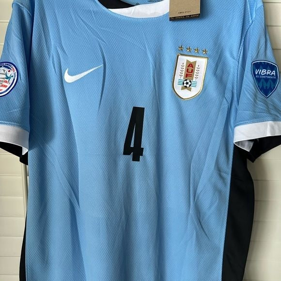 Uruguay Ronald Araujo #4 America Cup 2024 Soccer Jersey Home blue Men Size