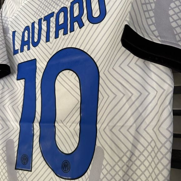 Inter Milan Lautaro Martinez #10 Soccer Jersey 24/25 Men Blue Away White Shirt