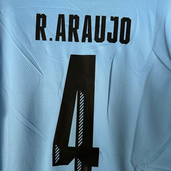 Uruguay Ronald Araujo #4 America Cup 2024 Soccer Jersey Home blue Men Size