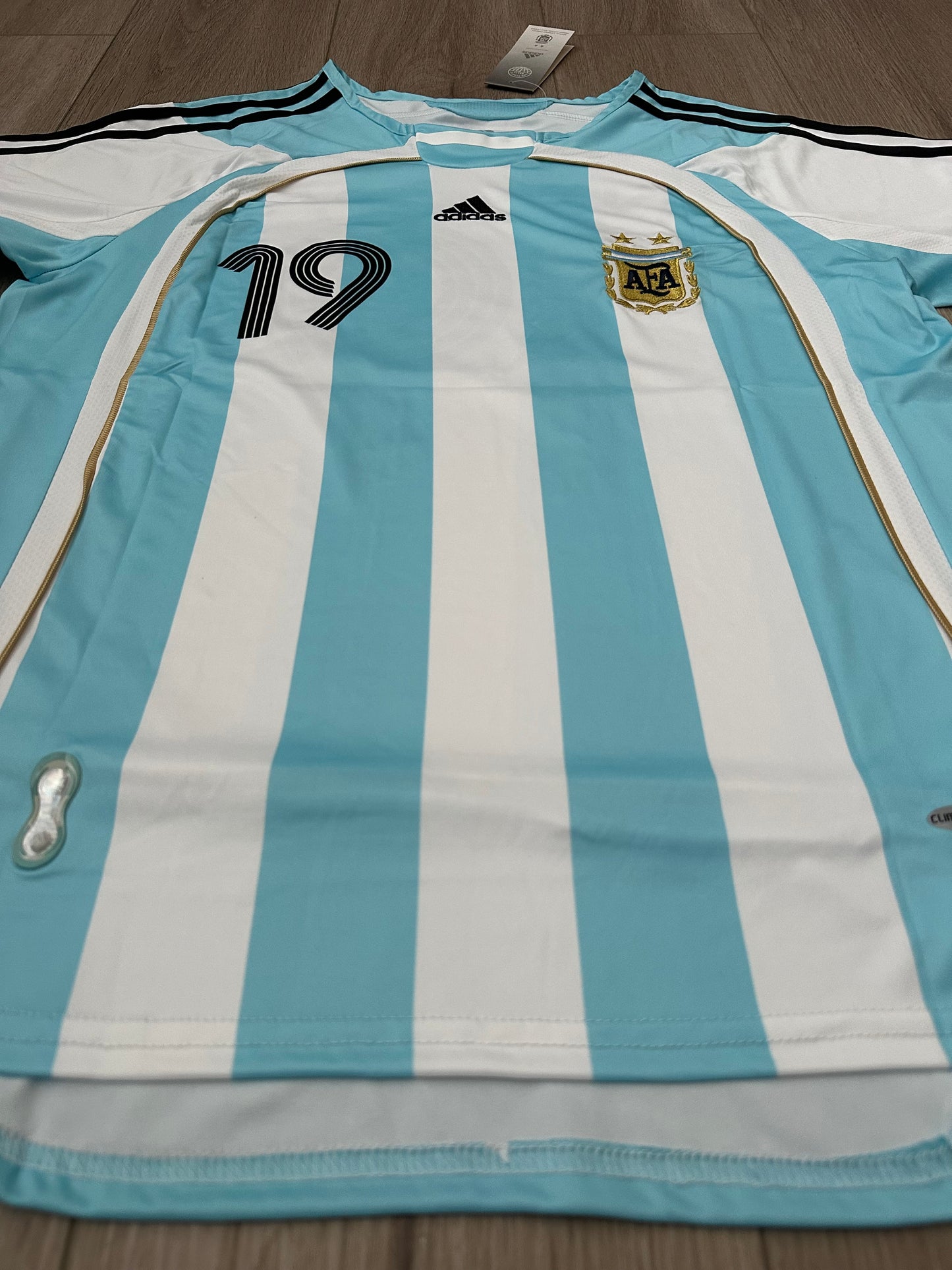 Argentina Retro Shirt 2006 Soccer Jersey Lionel Messi #19 Home Blue Men Size