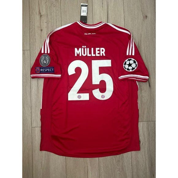 Bayern Munich Thomas Muller Red #25 Soccer Jersey Final 2013 UCL Men Regular