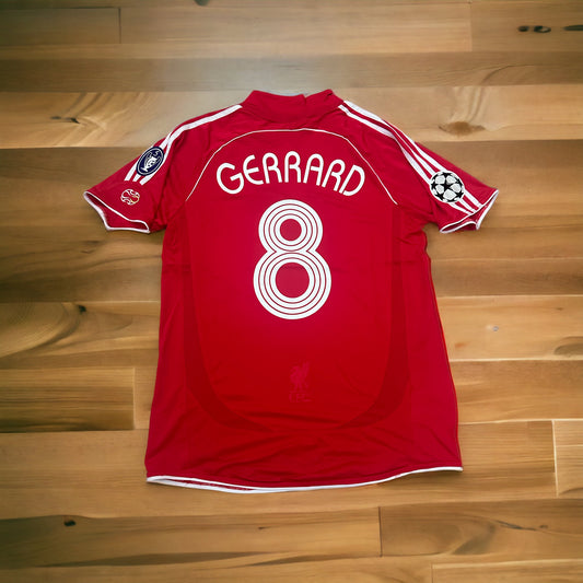 Liverpool Steven Gerrard #8 Retro Soccer Jersey UCL Final’s 2007 Red Men Size