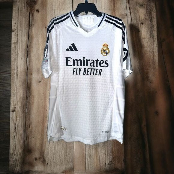 Real Madrid Kylian Mbappe #9 2024/25 Home White Soccer Jersey UCL Men Size team