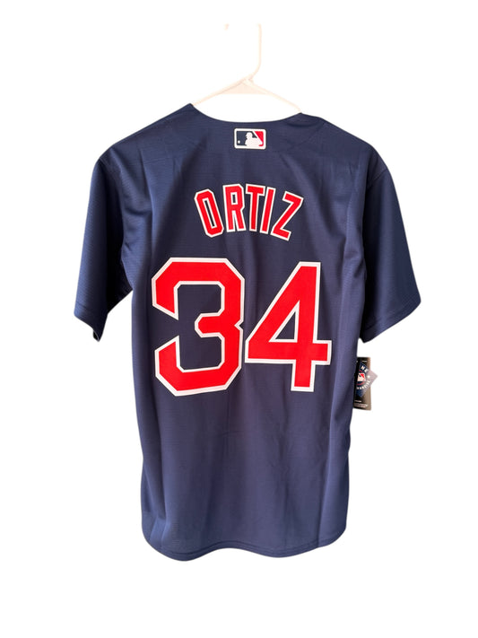 Boston Red Sox David Ortiz #34 Baseball Jersey Navy Men Size T-shirt