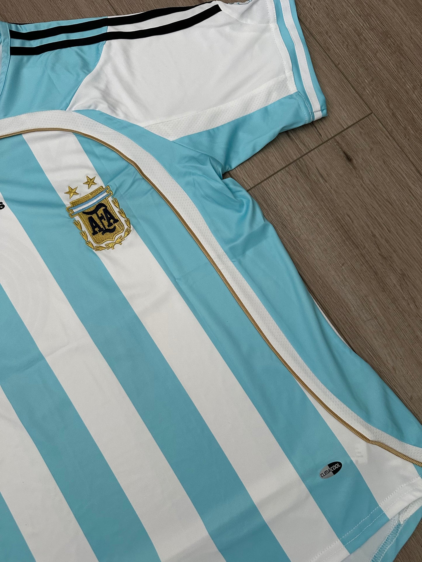 Argentina Retro Shirt 2006 Soccer Jersey Lionel Messi #19 Home Blue Men Size