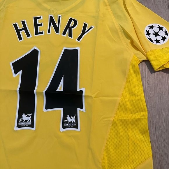 Arsenal Thierry Henry #14 Retro Soccer Jersey 2006 Final’s UCL Yellow men Size