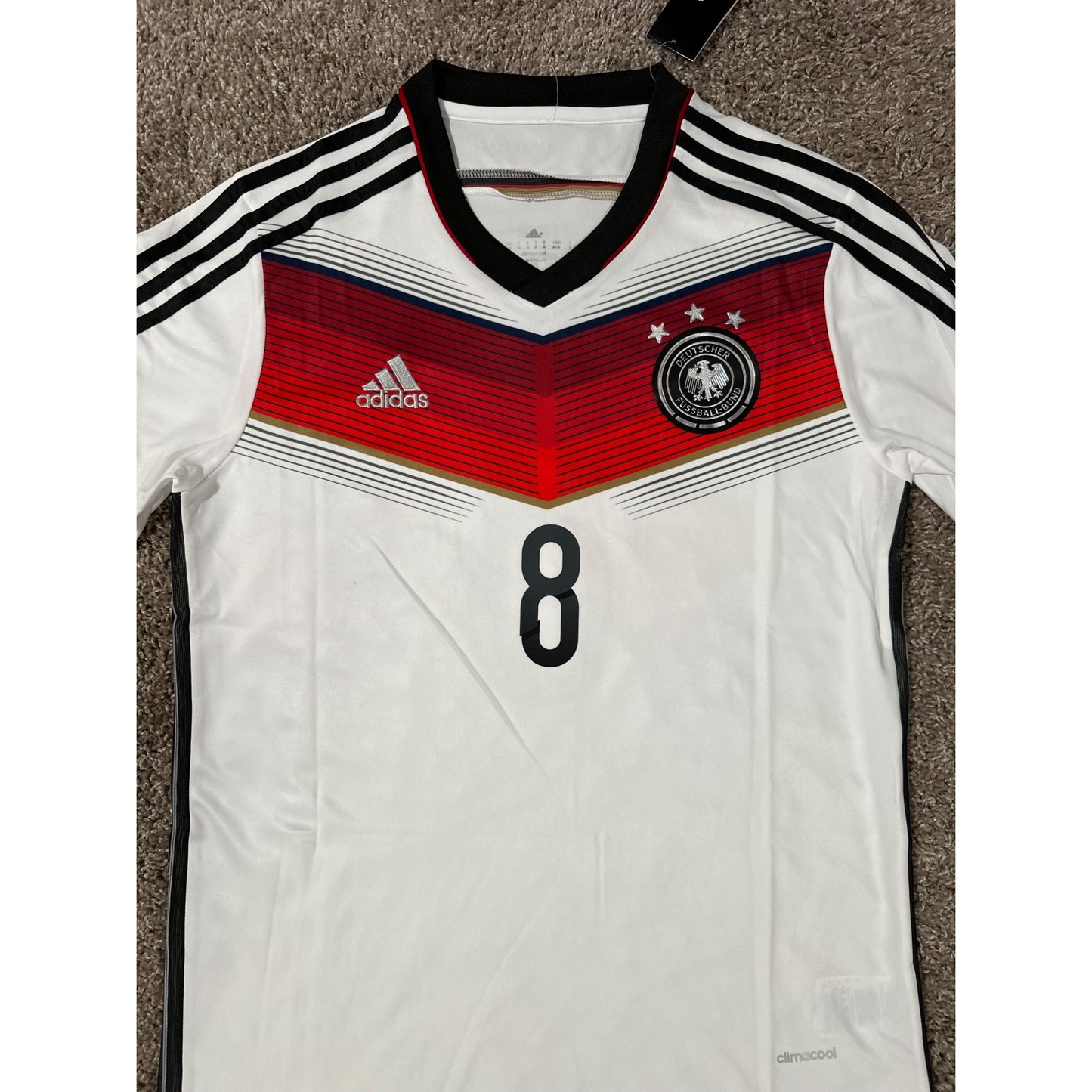 Germany Mezut Ozil #8 Retro Soccer Jersey FWC 2014 Home White Men Shirt Size